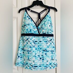 Blue and White Halter Dress